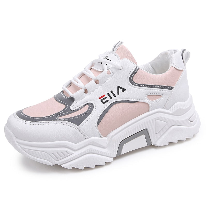 New Sneakers Women Breathable Mesh Casual Shoes Female Fashion Sneaker Lace Up High Leisure Women Vulcanize Shoe Platform