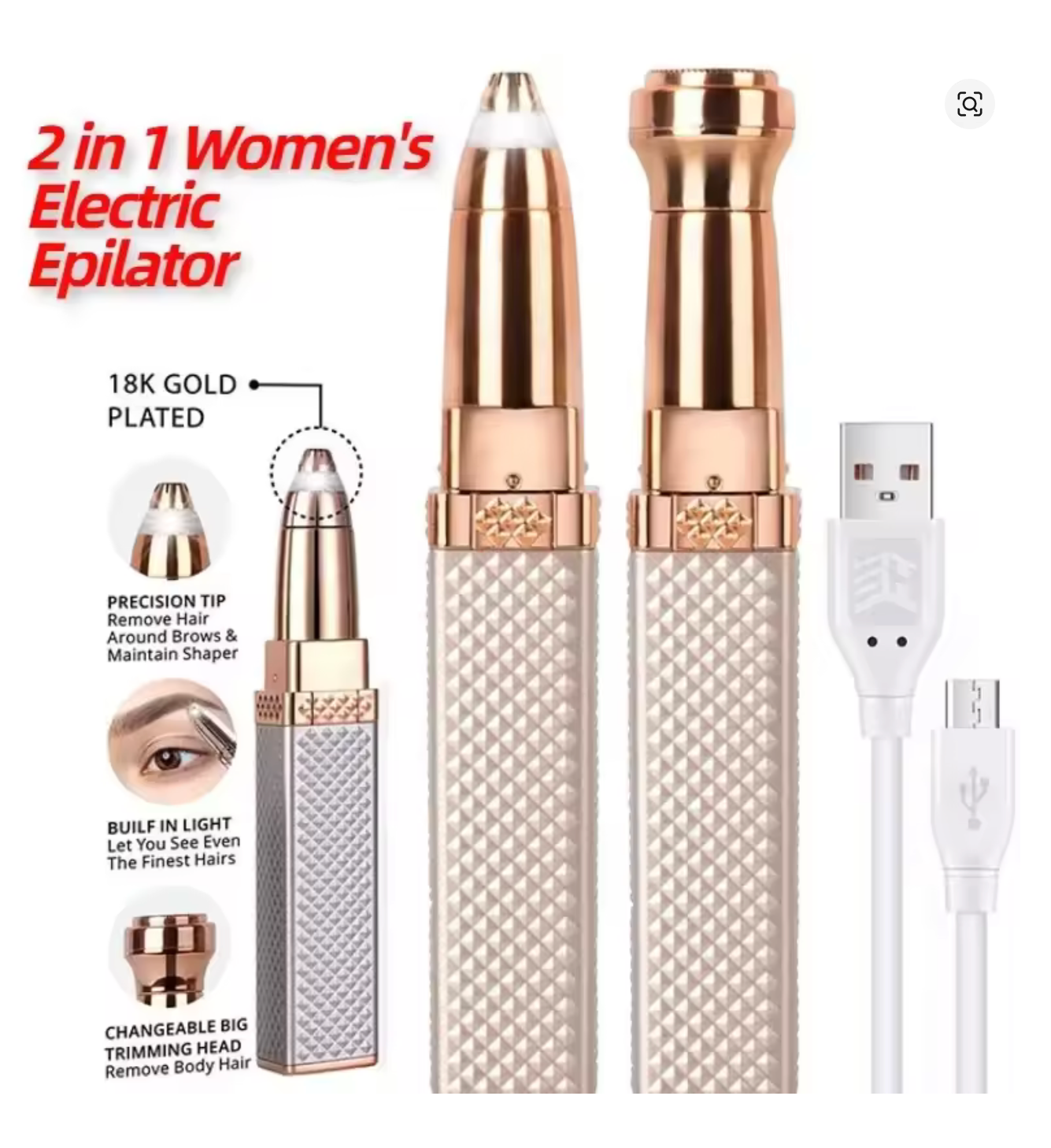 FlawlesssTouch™ 2-in-1 Facial & Eyebrow Trimmer